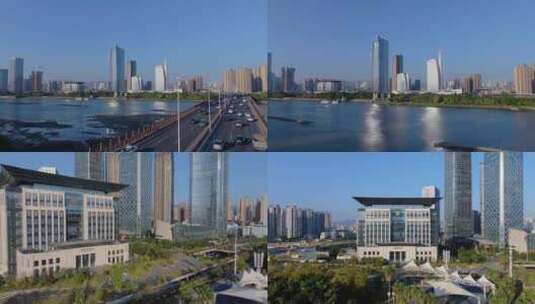 福州闽江北CBD航拍视频素材高清在线视频素材下载