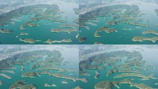 航拍杭州千岛湖景区高清在线视频素材下载