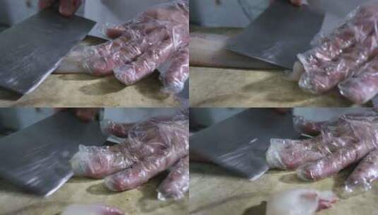 厨师在切鱼片 片鱼高清在线视频素材下载