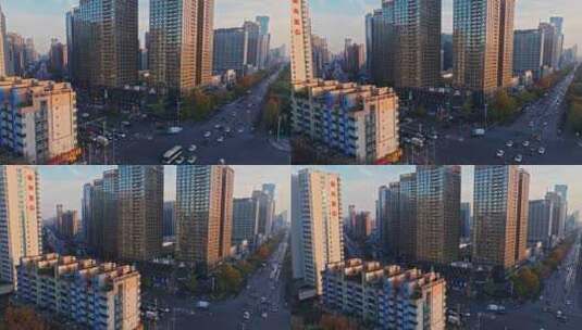 西安城市建筑 唐延路大都荟城市建筑群高清在线视频素材下载