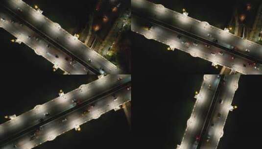航拍城市夜晚的交通高清在线视频素材下载