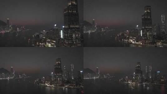 香港维多利亚港航拍log素材高清在线视频素材下载