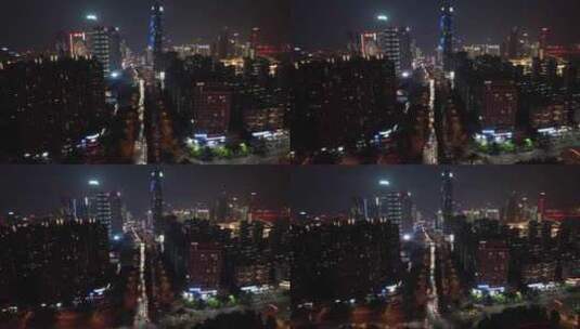 南昌红谷滩区交通城市CBD夜景高清在线视频素材下载