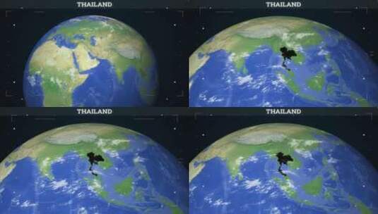 泰国地图来自地球高清在线视频素材下载