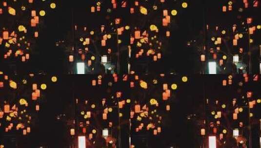 北京模式口大街悬挂的红灯笼高清在线视频素材下载