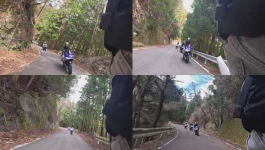 摩托车在在山里骑行高清在线视频素材下载