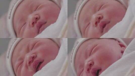 可爱的新生命刚出生婴儿特写镜头高清在线视频素材下载