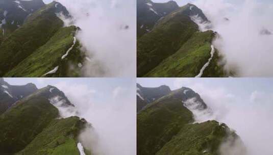 航拍山脉山脊云雾高清在线视频素材下载