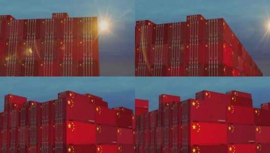 中国出口集装箱码头高清在线视频素材下载