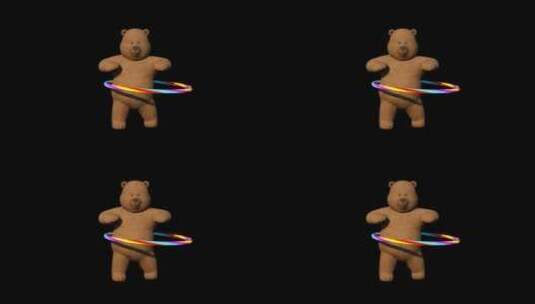 3D卡通小熊动画（带透明通道)高清在线视频素材下载