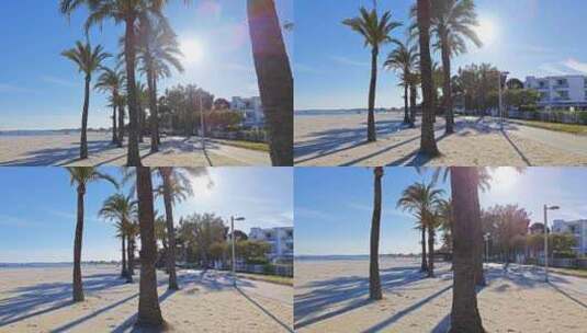 这是Alcudia海滩冬天的样子高清在线视频素材下载