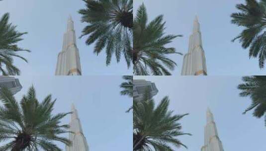 阿联酋迪拜哈利法塔的低角度视图。行动。世高清在线视频素材下载