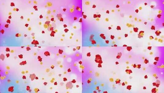 彩色模糊粒子与花背景环高清在线视频素材下载