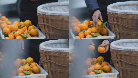 高清实拍菜市场市井人文小镇生活橘子水果高清在线视频素材下载