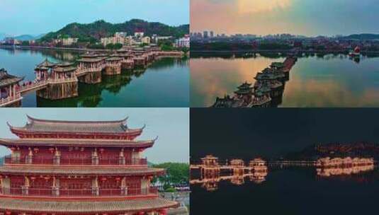 潮州古城湘子桥日景夜景高清在线视频素材下载