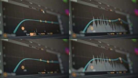 音乐音序器-工作中的均衡器在计算机、屏幕高清在线视频素材下载