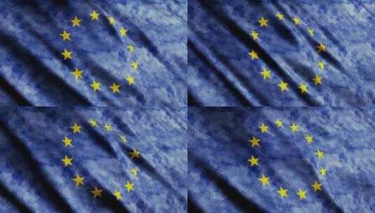 欧盟旗帜高清在线视频素材下载