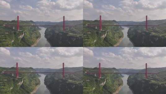 鸭池河大桥航拍高清在线视频素材下载