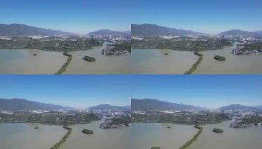 广东肇庆星湖景区七星山5A景区航拍高清在线视频素材下载