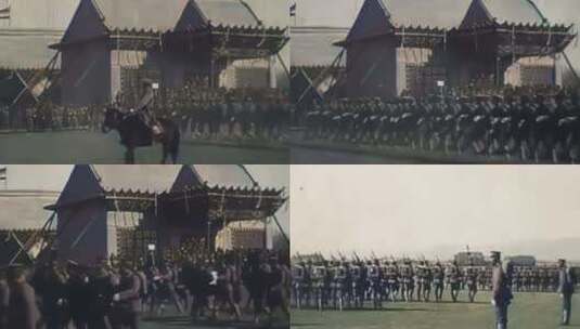 1922年北洋政府黎元洪阅兵的影像高清在线视频素材下载