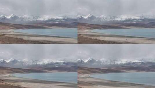 航拍西藏阿里地区鬼湖拉昂措高清在线视频素材下载