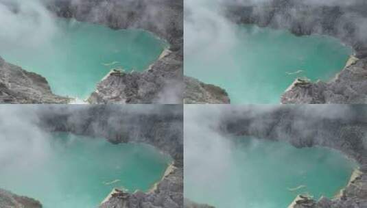 火山湖泊航拍风景高清在线视频素材下载