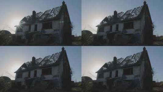 结构，被毁，房子，旧高清在线视频素材下载
