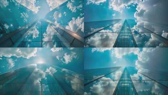 建筑玻璃 云 天空高清在线视频素材下载