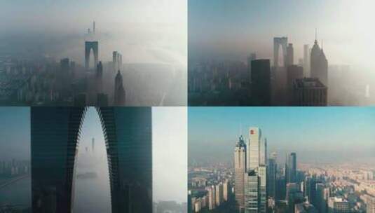 苏州中心平流雾高清在线视频素材下载