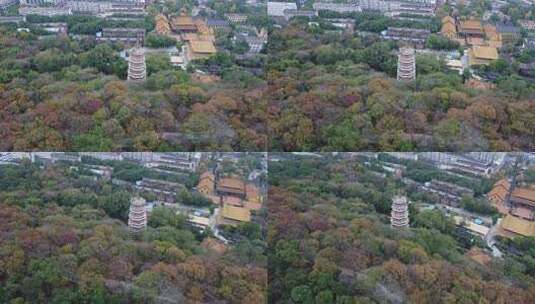 武汉洪山区宝通禅寺航拍高清在线视频素材下载