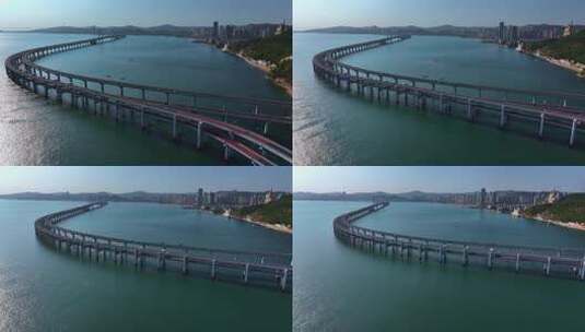 大连滨海跨海大桥观景台高清在线视频素材下载