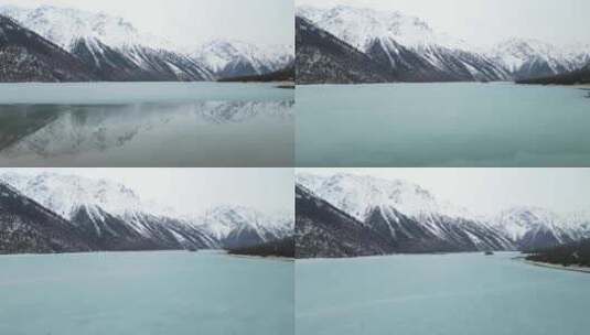 4k航拍西藏然乌湖雪山1高清在线视频素材下载