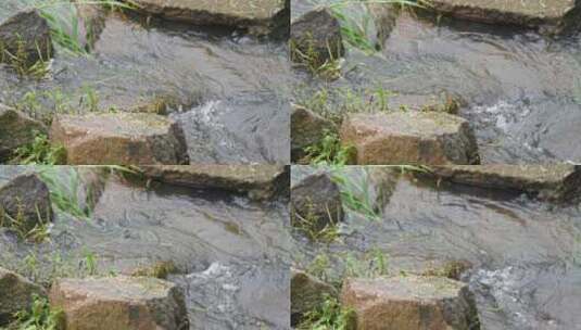 小溪流水石头高清在线视频素材下载