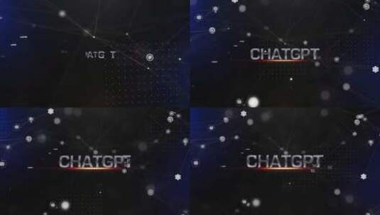 三维ChatGPT金属标题毛刺动画与丛背高清在线视频素材下载