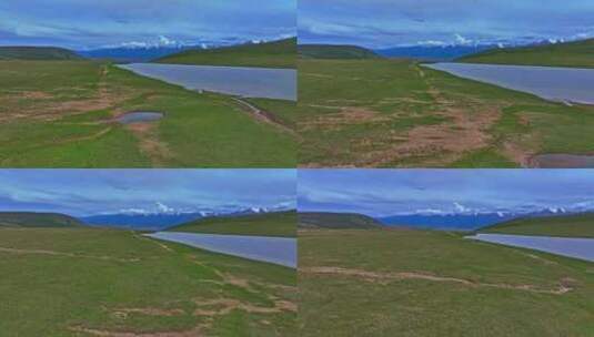 天山山脉空中草原HDR航拍高清在线视频素材下载