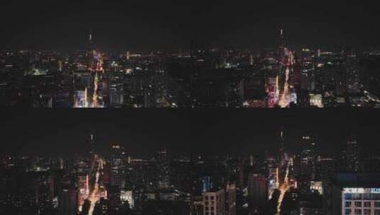 南京城市夜景航拍高清在线视频素材下载
