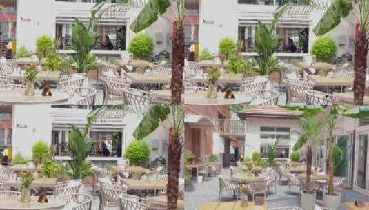 热带绿植ins餐厅变焦高清在线视频素材下载