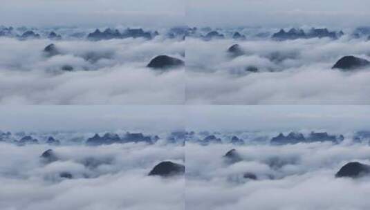 云雾缭绕的桂林群峰高清在线视频素材下载