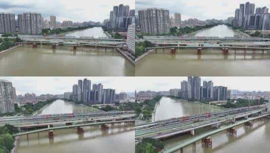 中国广州市荔湾区珠江大桥高清在线视频素材下载