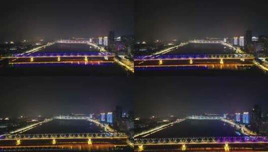 襄阳夜景襄阳汉江大桥夜景高清在线视频素材下载