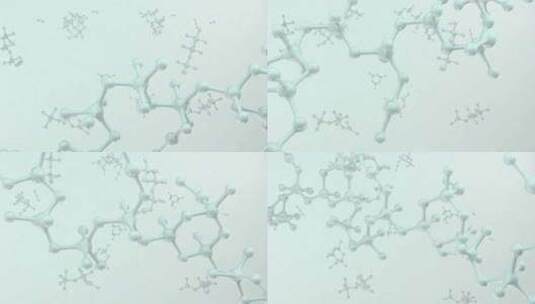 分子结构白色高清在线视频素材下载