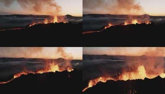 火山，喷发，熔岩，烟雾高清在线视频素材下载