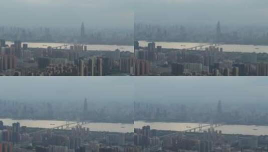 武汉市红庙立交桥航拍长江二桥高楼大厦高清在线视频素材下载