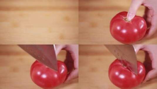西红柿番茄刀工切美食 (2)高清在线视频素材下载