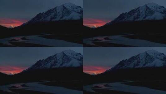 阿根廷南部群山后的日落高清在线视频素材下载