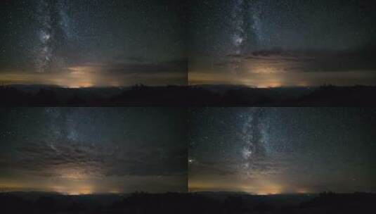 延时星夜中的银河高清在线视频素材下载