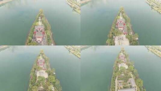 湖南衡阳湘江大桥东洲岛高清在线视频素材下载