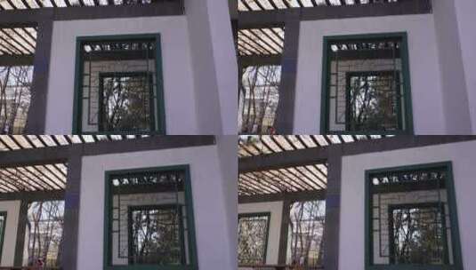古典长廊庭院园艺紫竹院公园高清在线视频素材下载