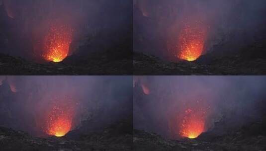 火山喷发的熔岩上空高清在线视频素材下载