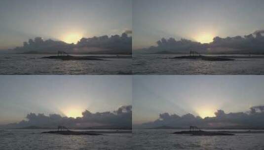 黄昏下的海面景色高清在线视频素材下载
